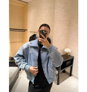 샤넬 하트 로고 데님 점퍼