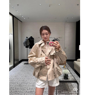샤넬 베이지 크롭 트렌치 자켓