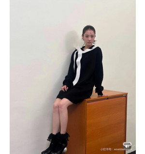 샤넬 리본 장식 니트 원피스