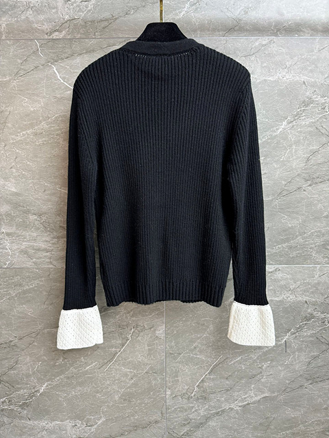 샤넬 배색 커프스 니트 가디건