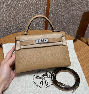 에르메스 미니 켈리백 2세대 올수공 (컬러 차이) (버클 은장)