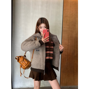 미우미우 플리스 집업 자켓 (컬러 그레이, 베이지)