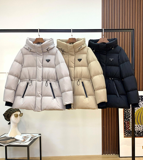 프라다 허리 스트링 다운 자켓 (3COLOR)