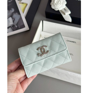 샤넬 25B CC 별 로고 캐비어 카드지갑 (컬러 스카이블루)