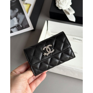 샤넬 25B CC 별 로고 캐비어 카드지갑 (컬러 블랙)