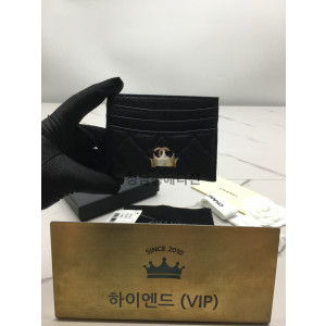 샤넬 25S 캐비어 카드홀더 (컬러 블랙 은장)