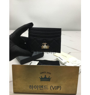 샤넬 25S 캐비어 카드홀더 (컬러 블랙 은장)