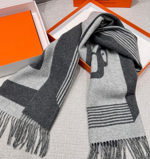 에르메스 H 카사크 A 부클 캐시미어 머플러