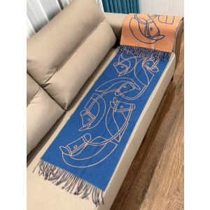 에르메스 H 카사크 앙트렐락 에퀘스트르 캐시미어 머플러