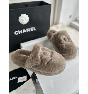 샤넬 시어링 울 CC로고 슬라이드 뮬